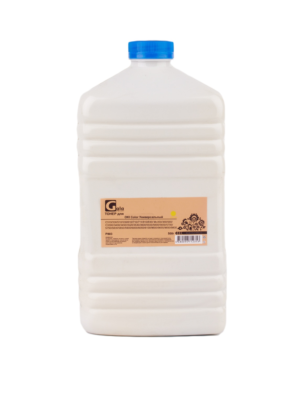 Тонер OKI Color Universal (C310/330/510/530/610/710/711/810/830, MC350/360/560, C3300/3400/3450/3520/3530/3600/5550/5600/5650/5700/5750/5800/5850/5900/6000/6050/6100/9600/9655/9650/9800)/Xerox Phaser 7400 Yellow 500гр (P803) GalaPrint