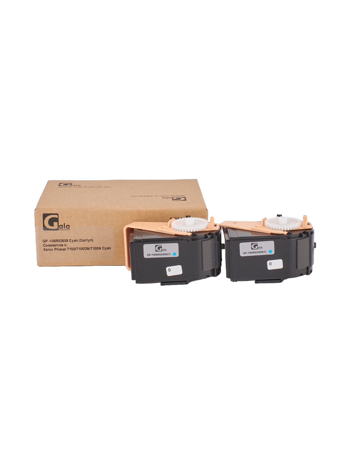 Картридж GP-106R02609 для принтеров Xerox Phaser 7100/7100DN/7100N Cyan 2шт по 4500 копий в упаковке GalaPrint