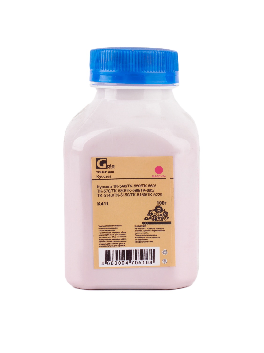 Тонер Kyocera TK-540/550/560/570/580/590/895/5140/5150/5160/5220 Magenta 100гр (K411) PET Фас РФ GP
